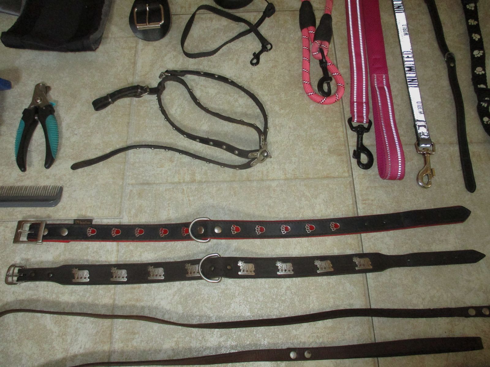 Hundezubehör, Leinen, Halsbänder, Kleidung, Näpfe...