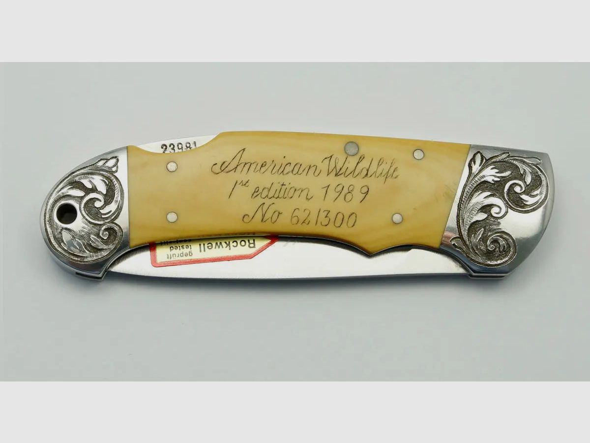 (Rarities) Custom, American Wildlife 1st edition, SN 62/300, warranty card, silver inlay, 1989