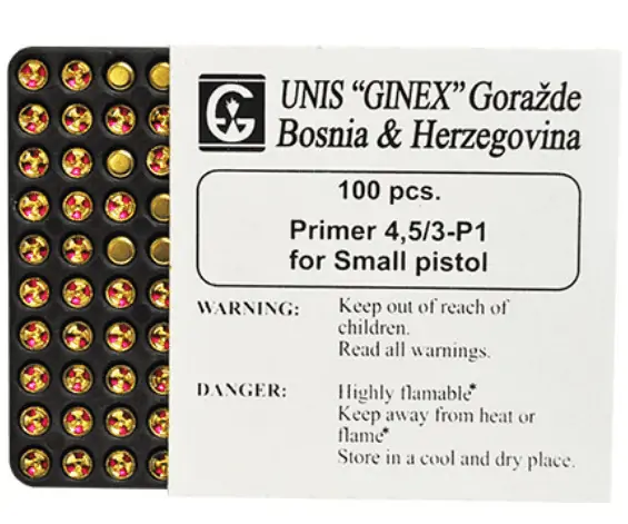 Ginex Amorces Petit Pistolet 4,4 Boxer 100pcs.