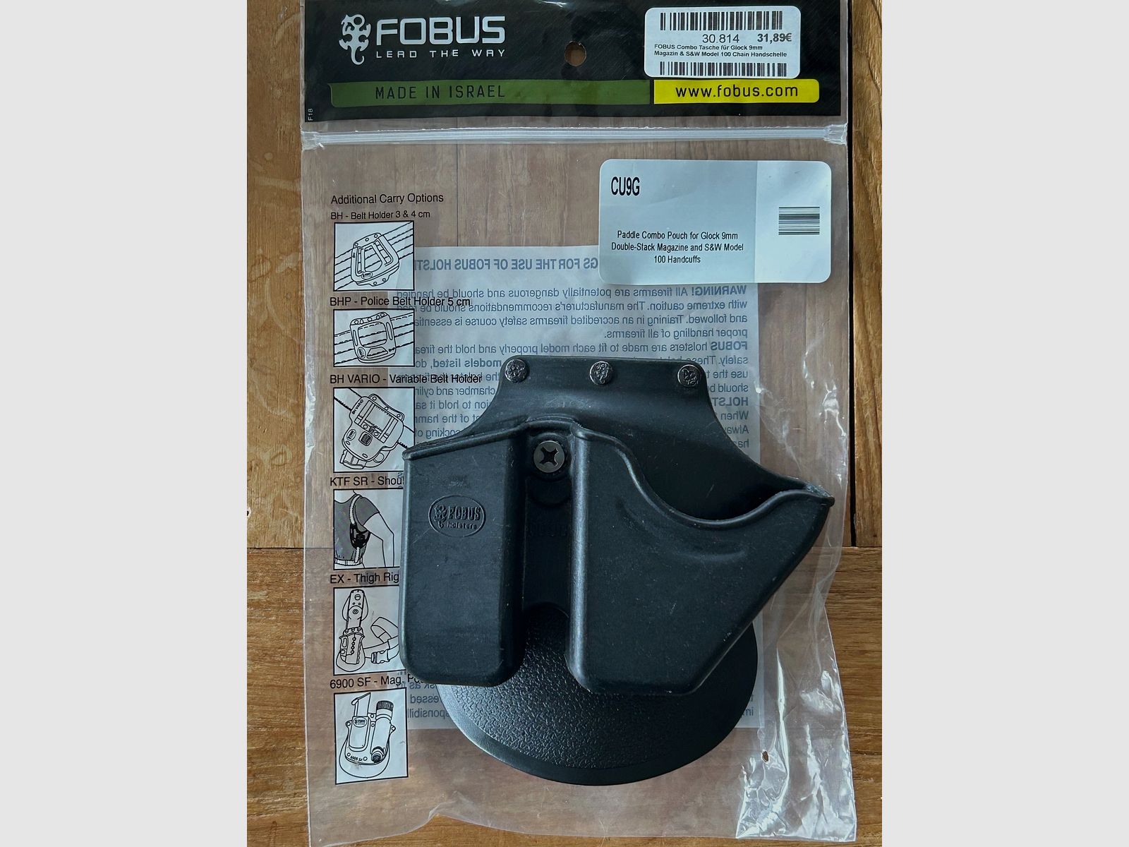 Fobus Kombi Holster Magazin u. Handschellen Glock 9mm u. S&W Modell 100