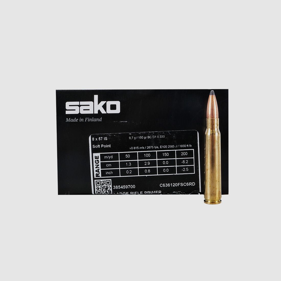 Sako 8x57IS Gamehead Range SP 50er 9,7g/150gr. Büchsenpatronen