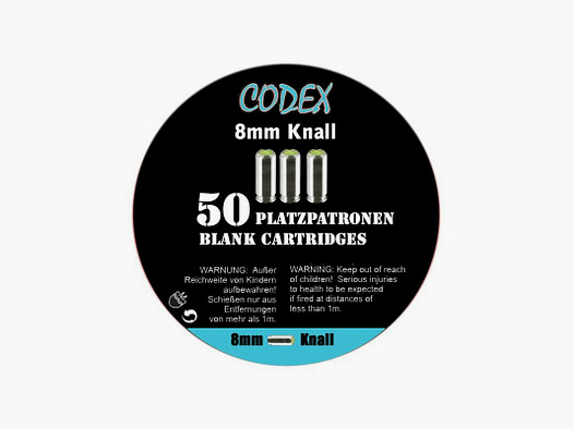 Codex cartouches à blanc 8 mm