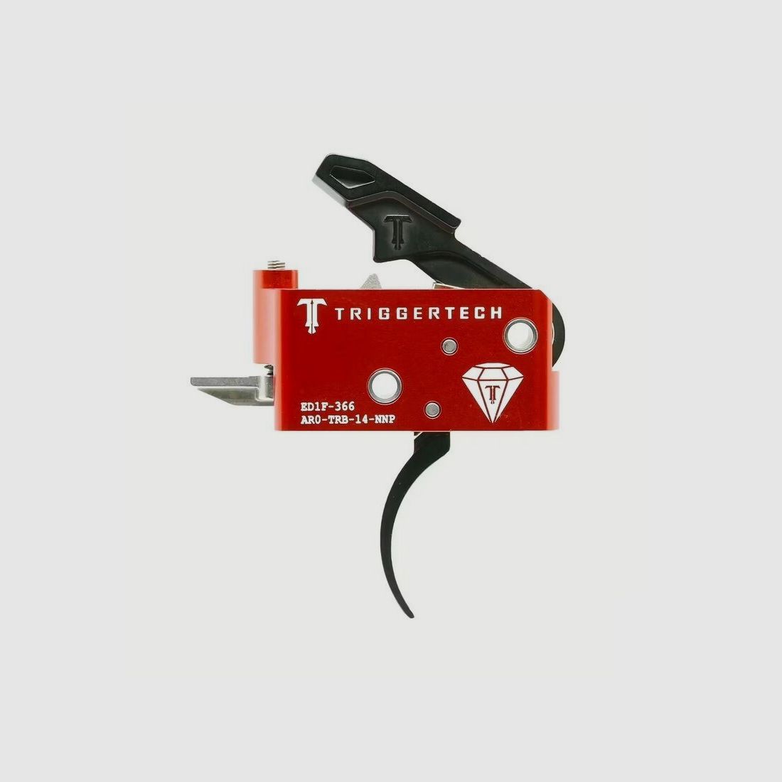 Déclencheur Match Triggertech Diamond AR15 Primary Pro Black 1.0 À 4.0 LBS AR-15 Duty-Black Courbé DIAMANT ROUGE