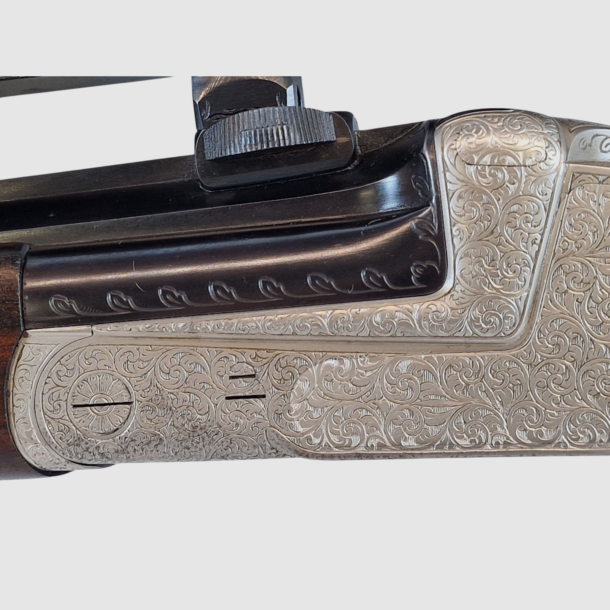 Outschar Ferlach Seitenschloss Kipplaufbüchse im Kal. 6,5x57R mit variabler Zeiss Optik