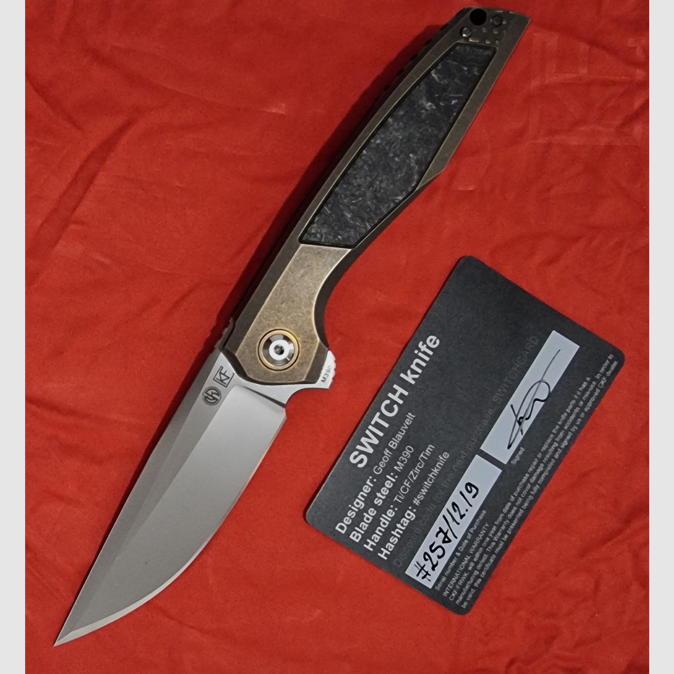 CKF Switch #257 – Tuff Knives – Beperkt 333 – M390 – Volledig titanium – nieuw