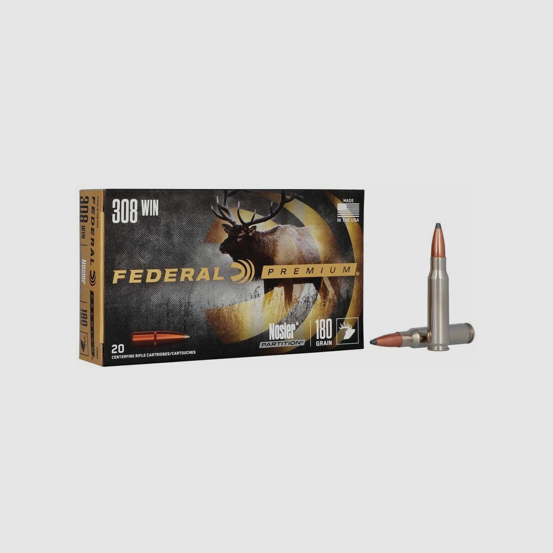 Federal Nosler Parti 11,7g/180grs à20 .308 Win