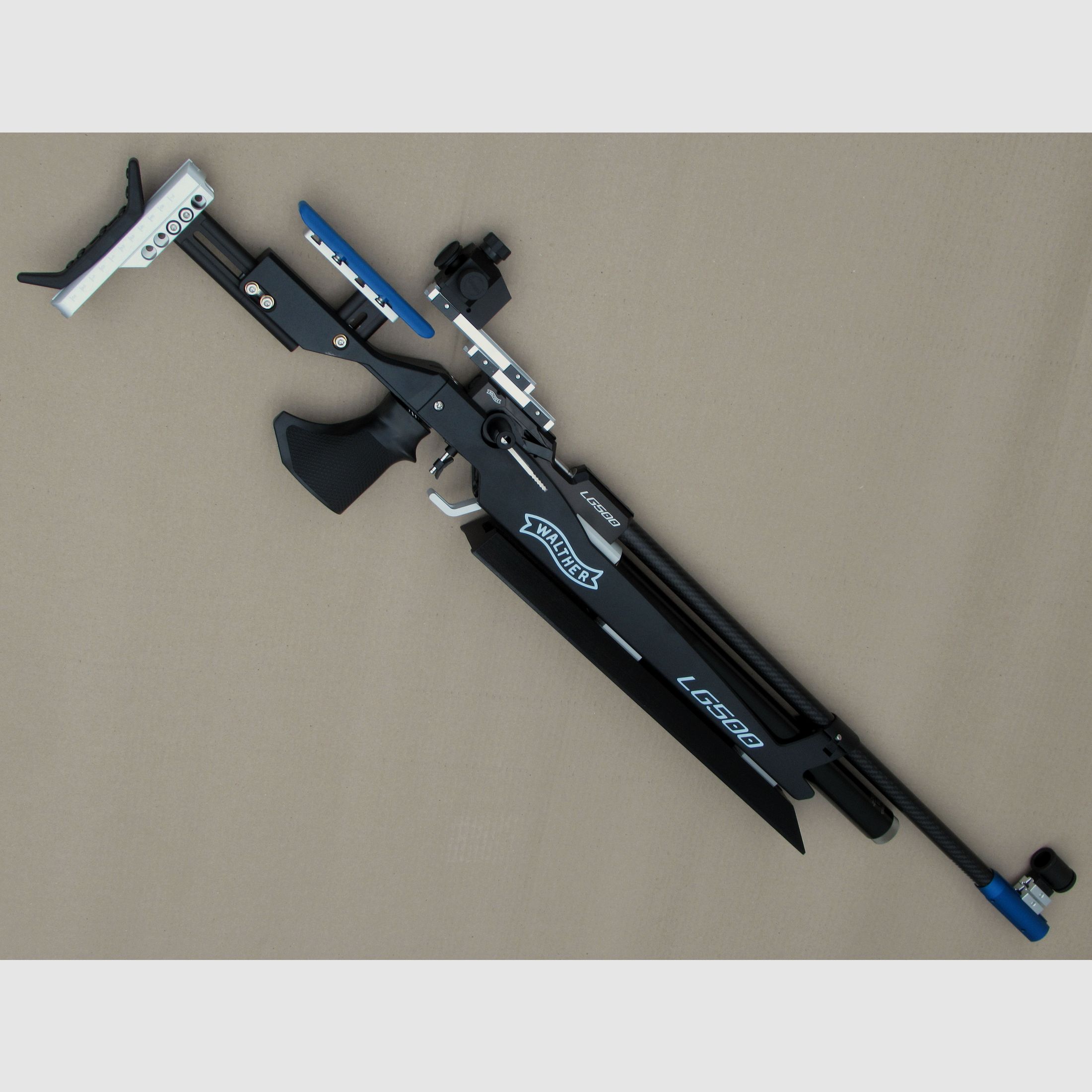 WALTHER LG500 BLACKTEC - AVEC PLAQUE DE SUPPORT ET DÉPLACEMENT ARRIÈRE DE LA VISEE