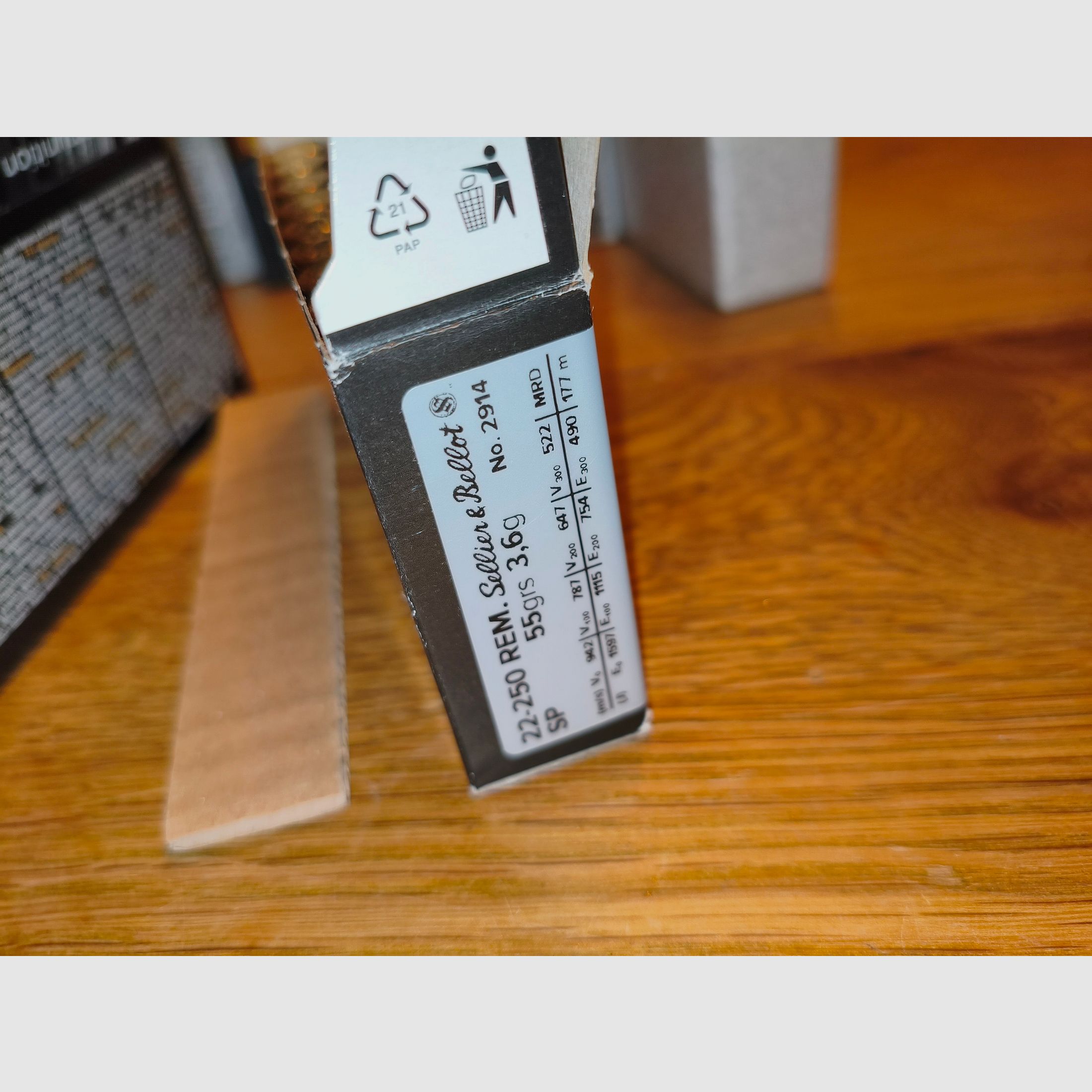 Diverse munizioni da caccia .22-250 (confezione per il collaudo)