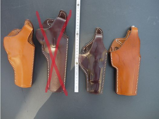HKDesign Holster Art. Nr. 003 mit Teflon Kornschiene und Snapverschluß  für: S&W M 66  4",  PPC 0455, Sphinx Spara -  für Rechtshänder