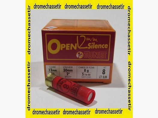 Boite 25 cartouches 12mm tunet subsonique plomb 8
