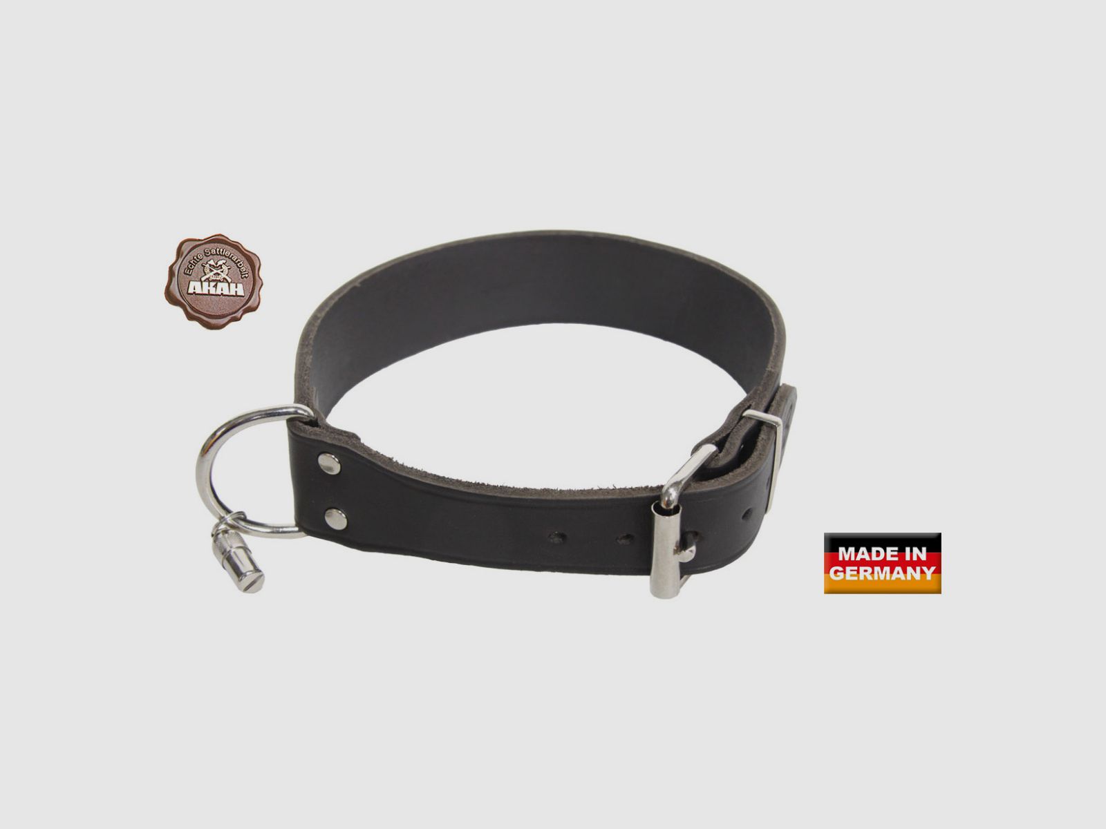 AKAH Halsband genietet aus Sattelleder extra breit