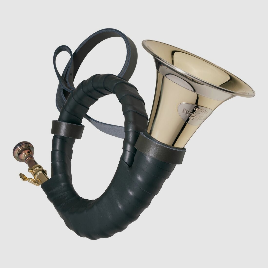 Dotzauer Fürst-Pless horn in B with tuning slide, leather wrapping, baked enamel finish