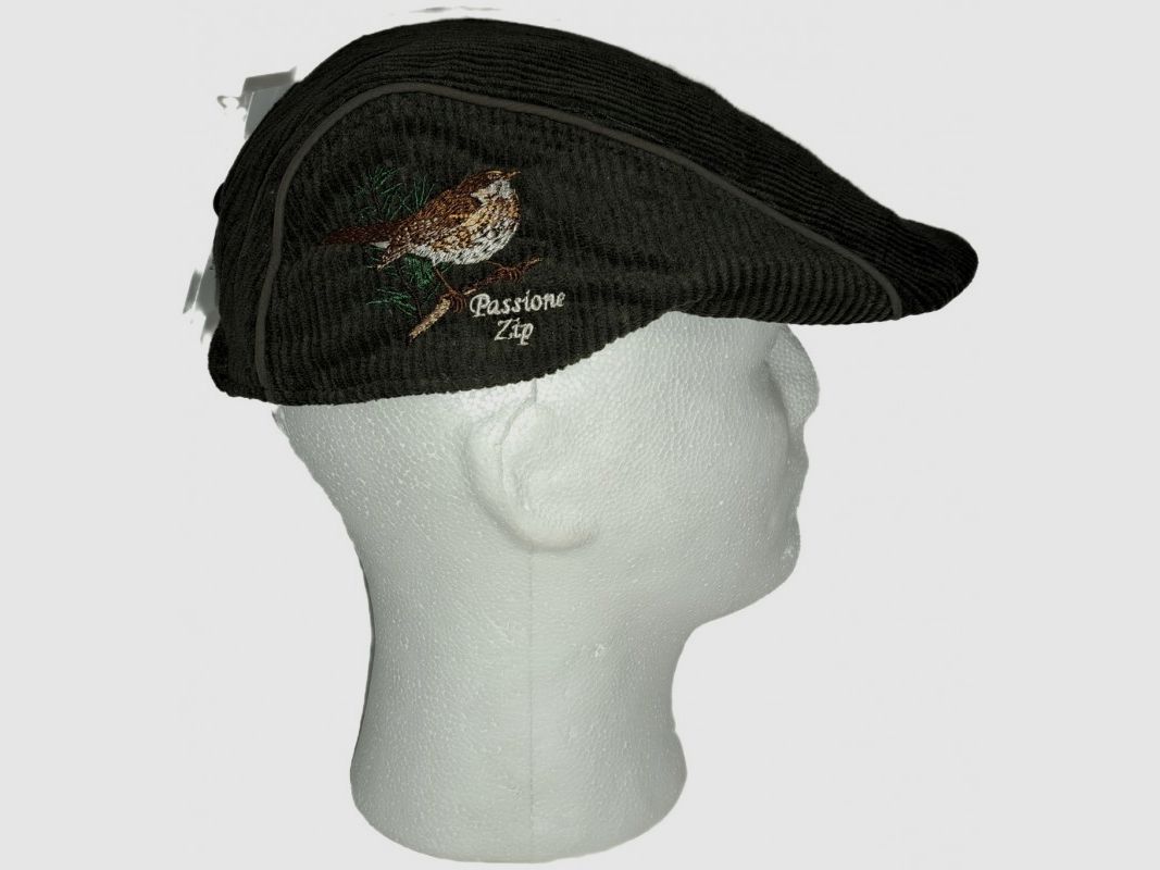 GRÜNE VELVET-CAP MIT BESTICKUNG ZIP