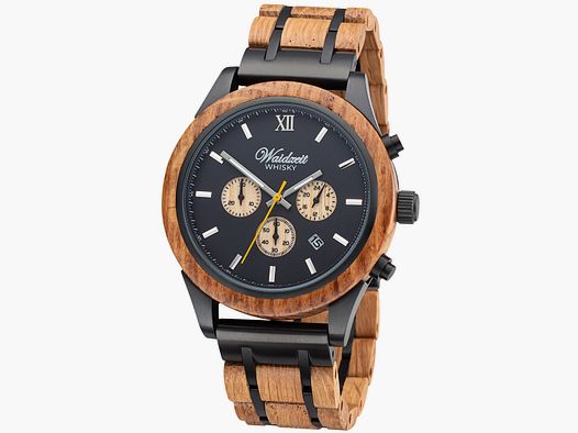 Waidzeit Chronograph Whisky Scotts mit Holzarmband