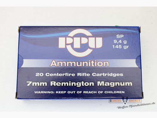 PPU Privi Partizan 7mm Remington Magnum 9,4g/145gr SP Teilmantel 20 Schuß