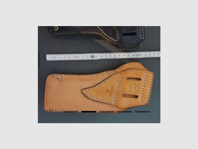HKDesign Holster Art. Nr. 005d ,Schnellziehholster mit Teflon Kornschiene und Einstellschraube für:   S&W 686   6" mit Appel Laufgewicht  -  für Linkshänder