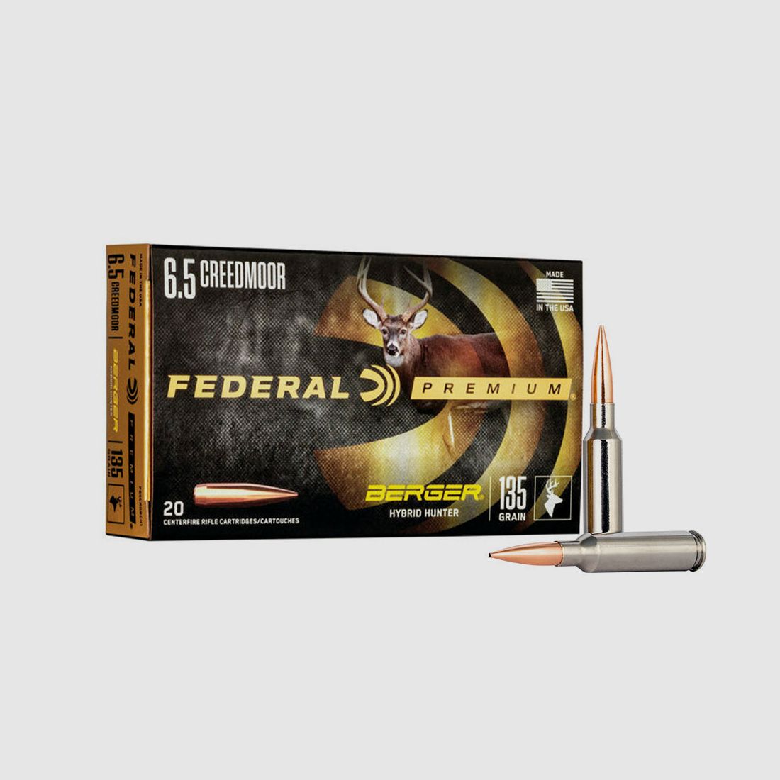 Büchsenmunition FEDERAL Berger Hybrid Hunter - Geschoss mit tangentiellem und sekantem Geschosskopf, Bild 1 von 2