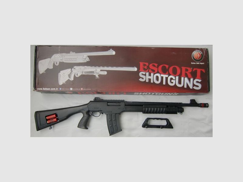 TAKTISCHE VORDERSCHAFT-REPETIERFLINTE ESCORT BM12, Kal. 12/76, MIT EINSTECKMAGAZIN, NEUWAFFE!!