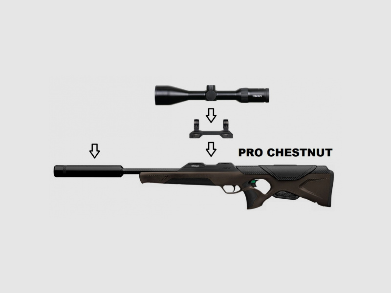 Walther RS3 Pro Chestnut + Steiner 3-12x56 + Schalldämpfer + ... / Komplettpaket