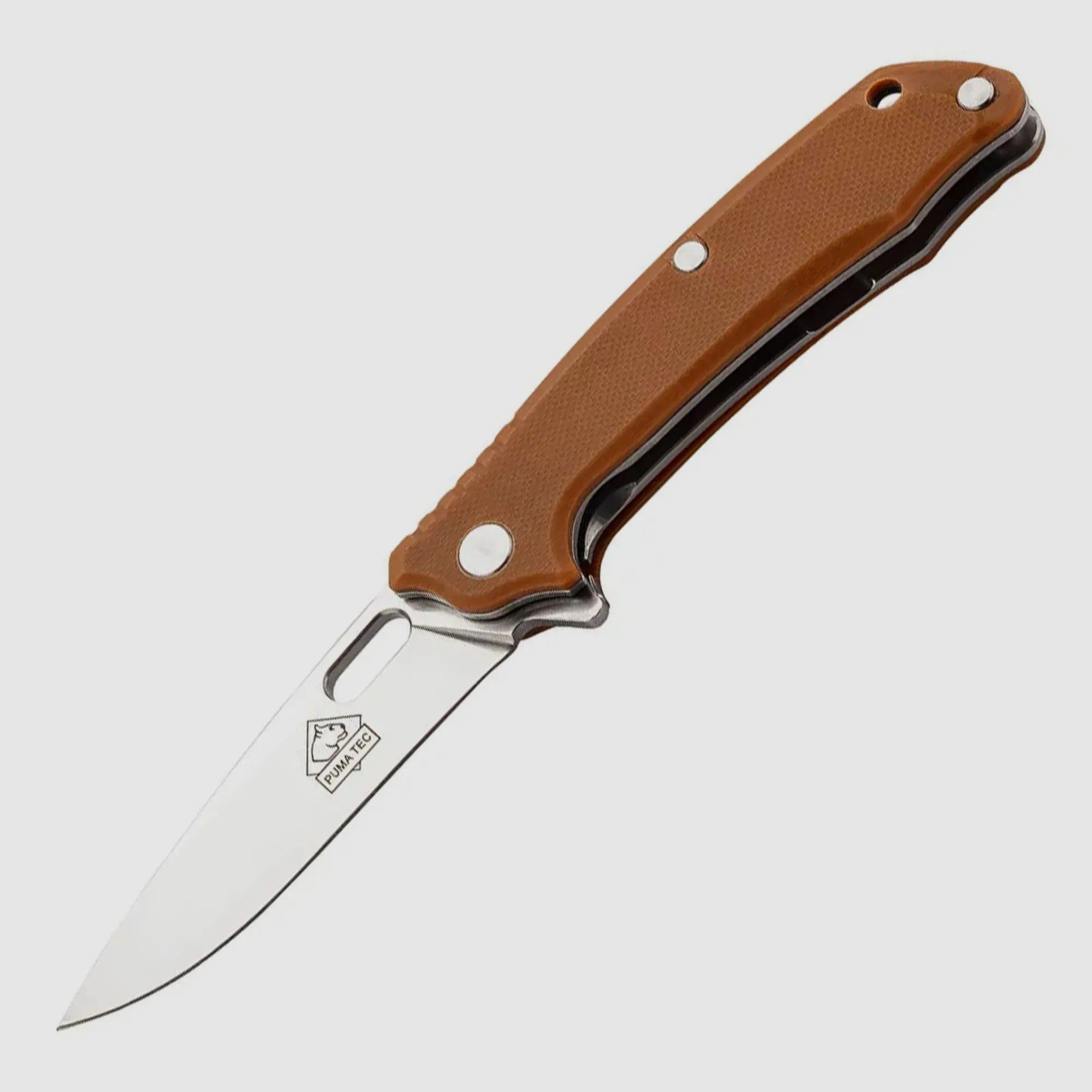Couteau pliant PUMA TEC (G10 couleur sable, flipper, verrouillage du cadre)