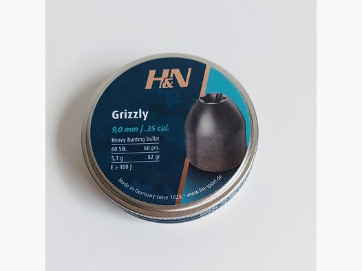H&N Grizzly Diabolos im Kaliber .357 (9mm) für Luftgewehre