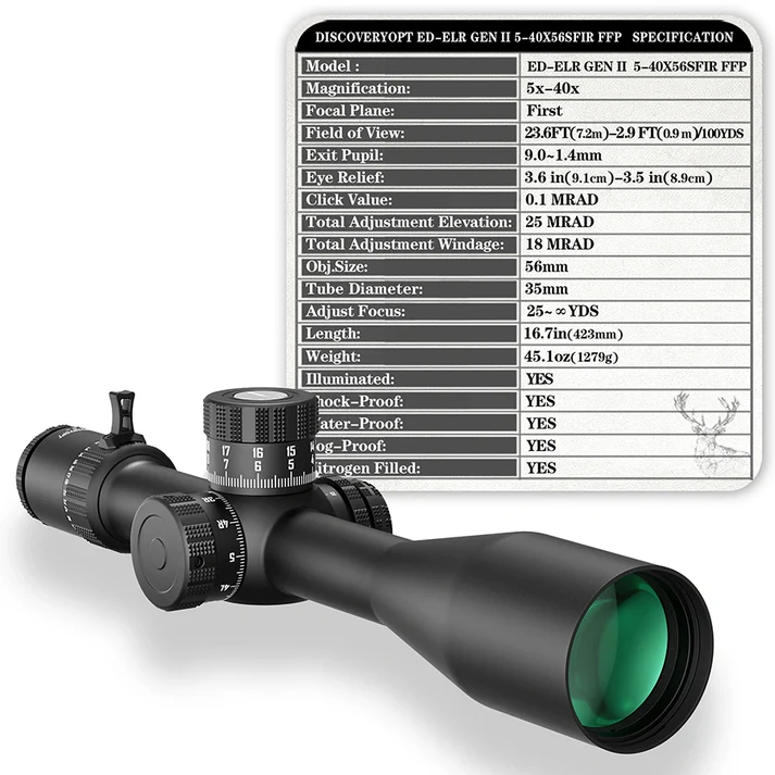 DISCOVERYOPT – ED-ELR GEN II 5-40X56SFIR FFP (MRAD), image 4 sur 4