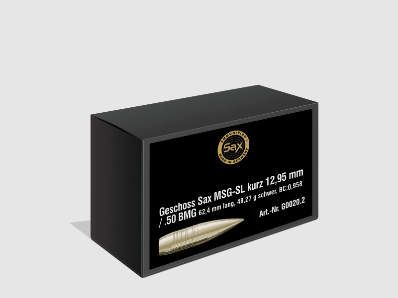Projectiles Sax MSG-SL12,7 mm / .500, 48,27 g / 744,90 gr, Bild 1 von 2