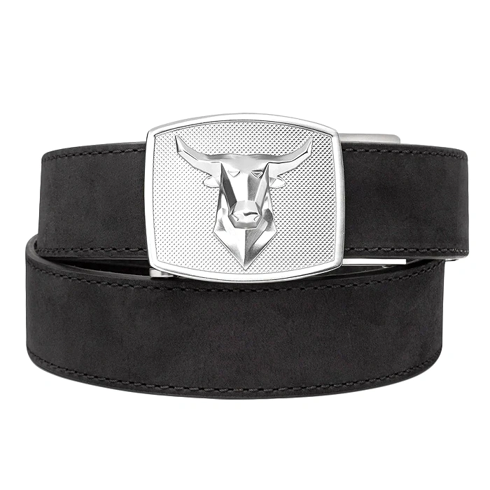 Pas do broni Pas Kore Essentials Bull Buckle Black Buffalo Leather Gun Belt (BULL-WESTBLK), imagen 1 de 2
