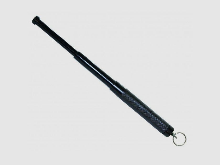 Mini telescopic baton 12" with keyring - Black