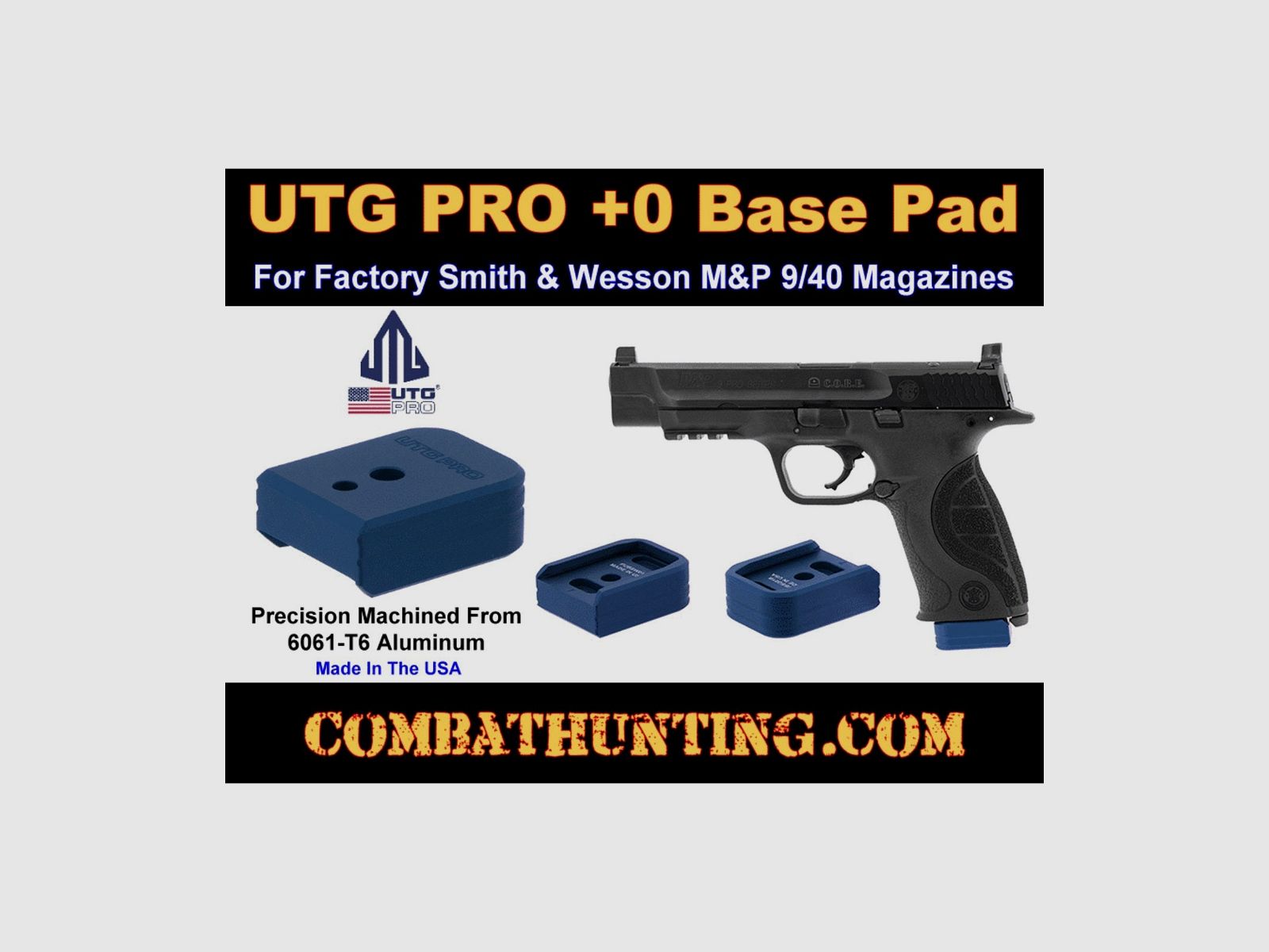 UTG PRO +0 Base Pad, S&W M&P 9/40, Aluminum