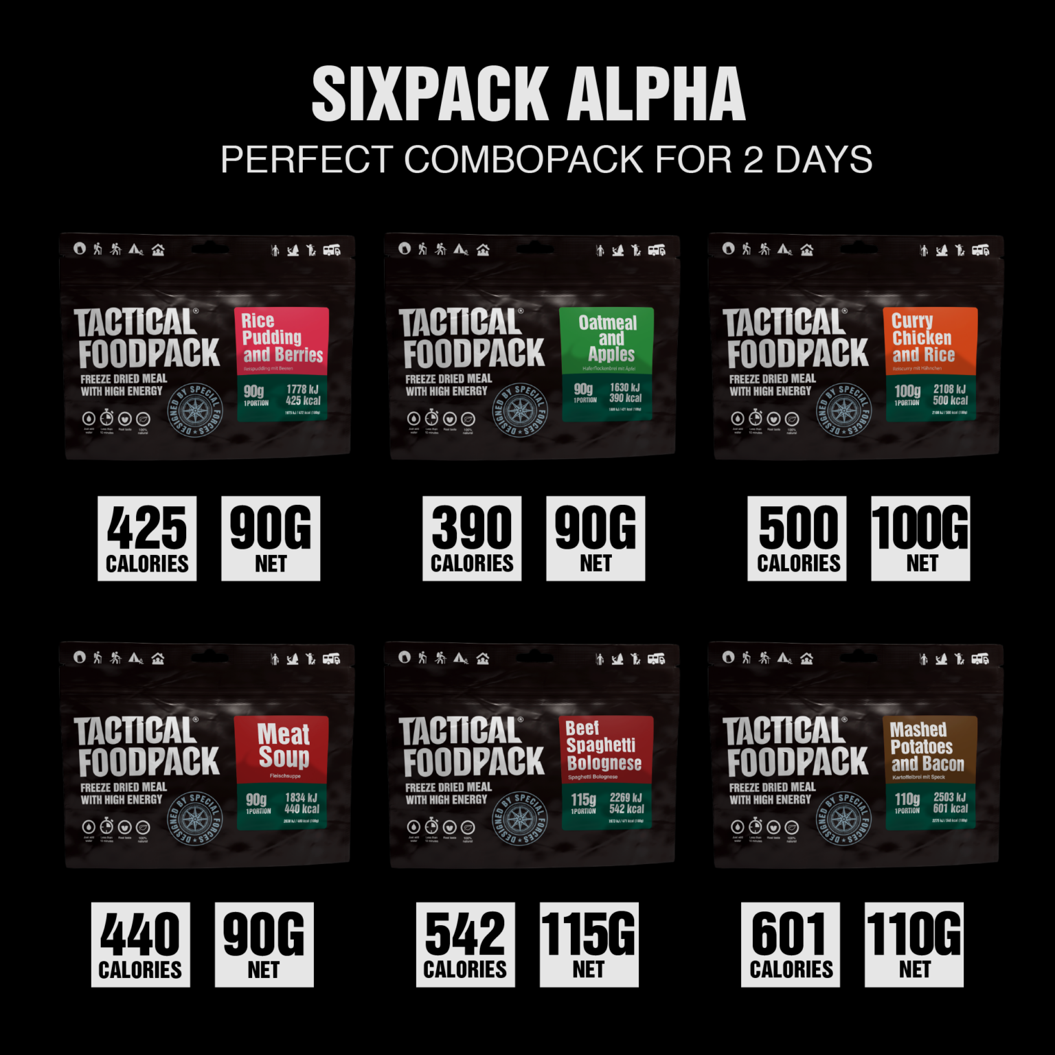 Tactical Foodpack – Six Pack Alpha – 100% nourriture naturelle, image 2 sur 2