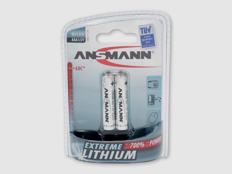 2 x Ansmann Extreme Lithium Batterie 1,5 V Micro AAA