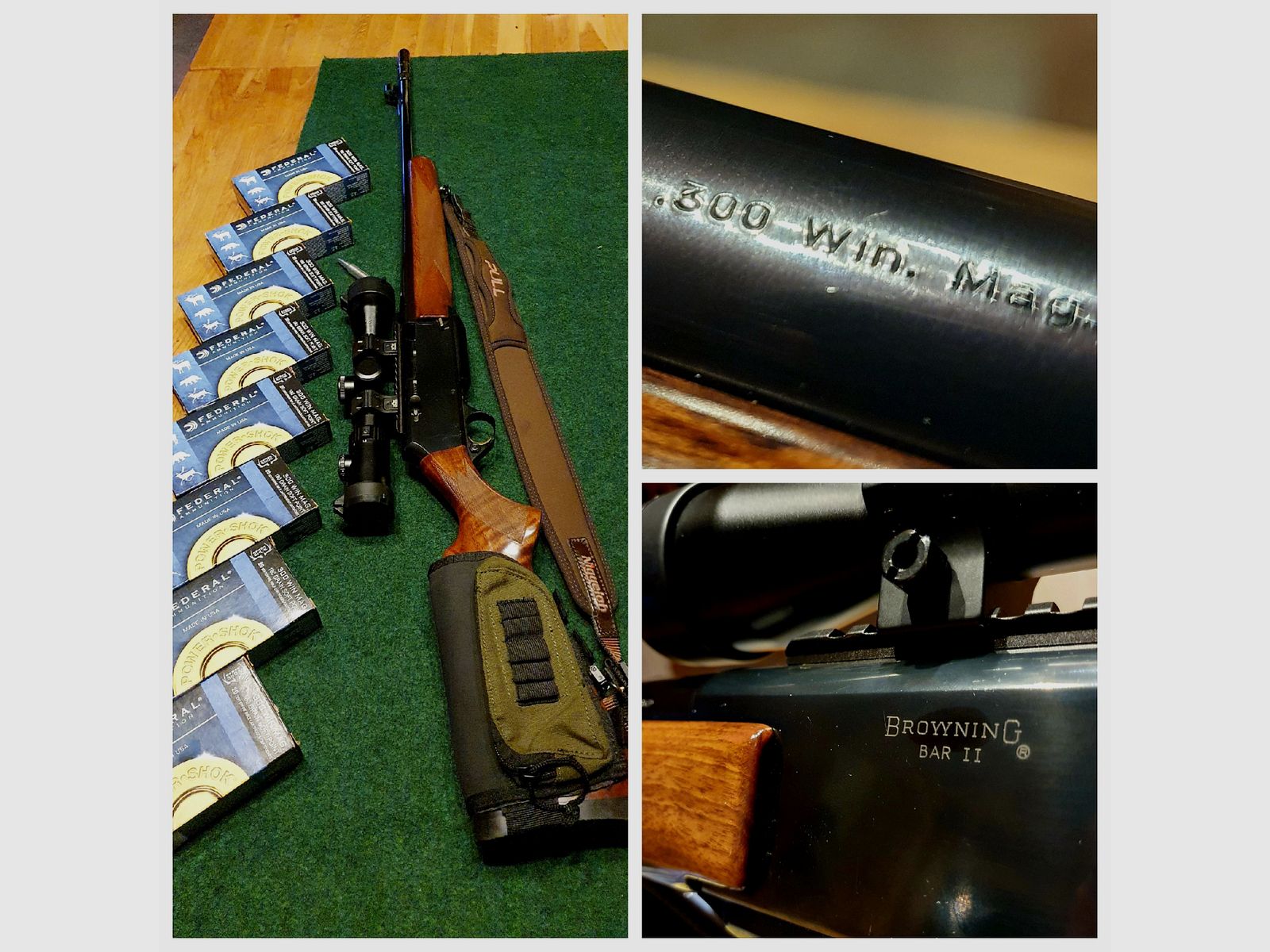 Browning Bar II, .300 WinMag,Büchse,Selbstlader,DDOptics,Munition,Gewehrriemen Niggeloh 