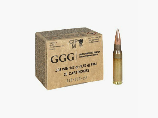 GGG .308 Win FMJ 147 grs.