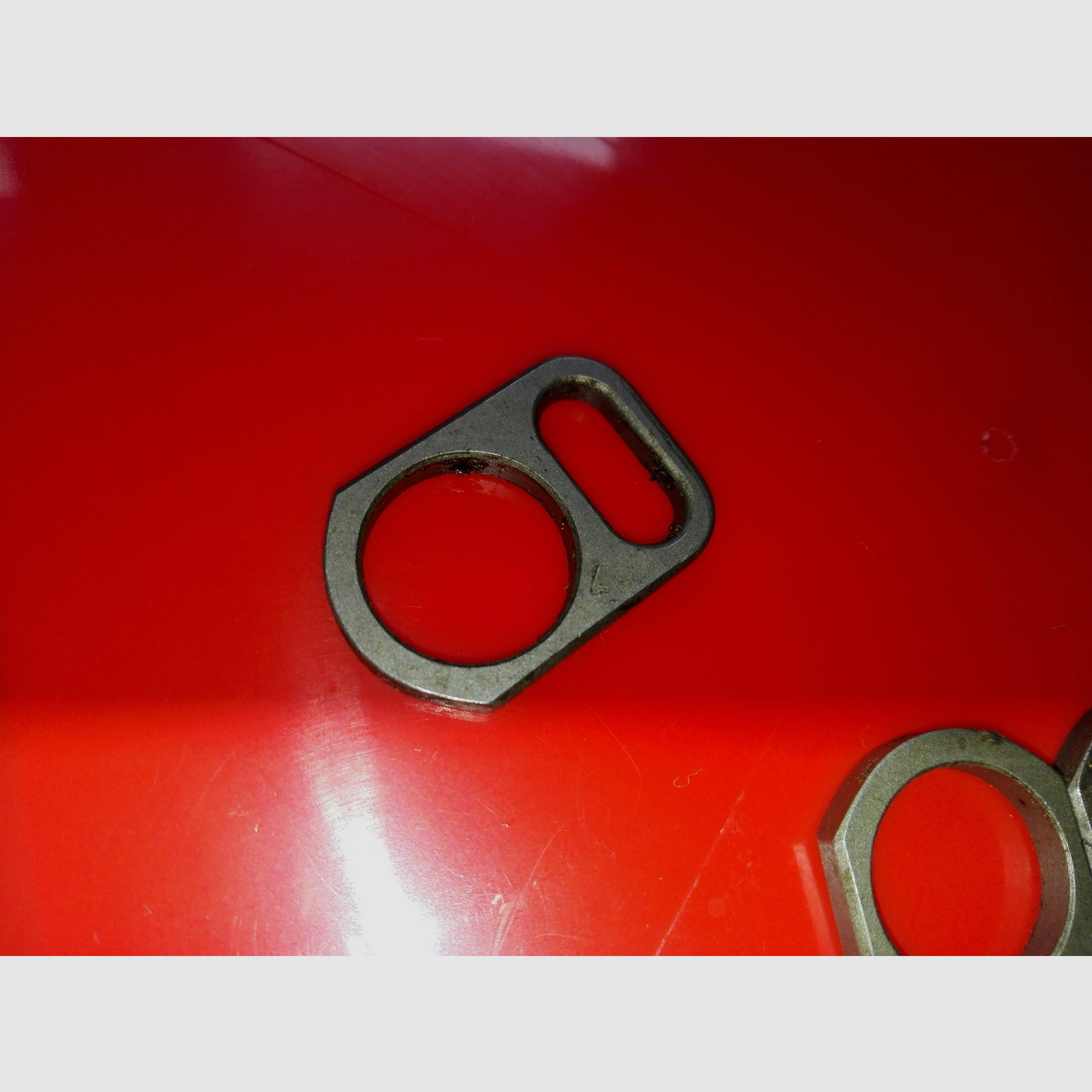 Original polnische AK 47 Gasblock Trageriemenplatten/gasblock sling mounting plates wie neu!   Tags: AKM AK74 Saiga MPi Yunker Type 56