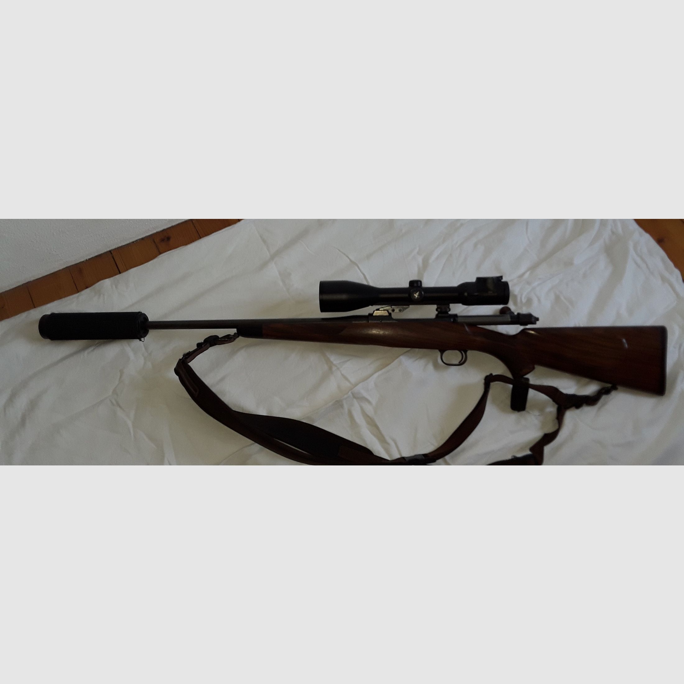Mauser M 12 caliber .308 win, silencer, Swarovski hunting scope, Zeiss driven hunt scope