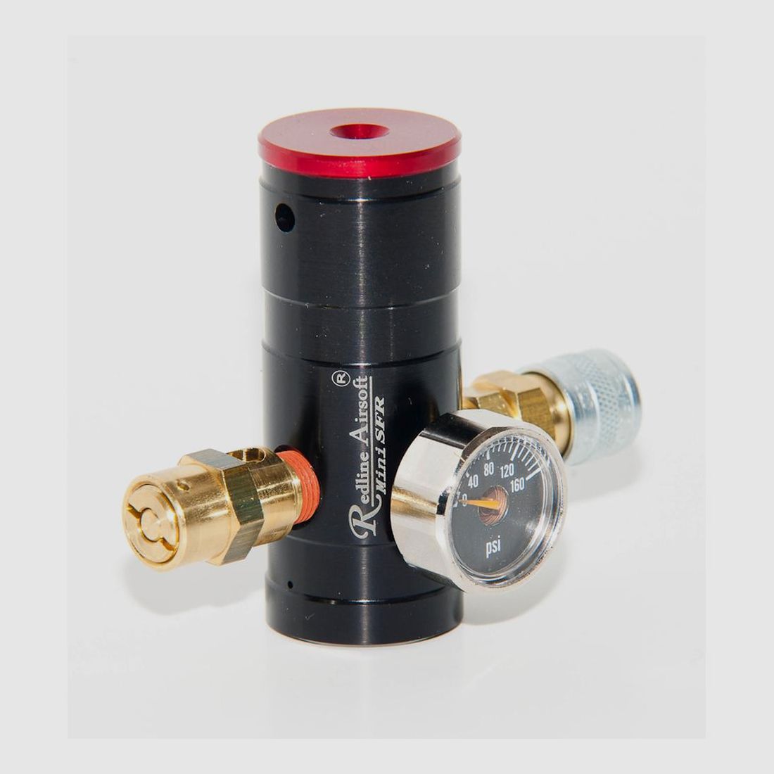 HPA-Regulator Niederdruck Redline Mini SFR - Kompakt und Zuverlässig - Optimiert den Druck für Airsoft und Paintball
