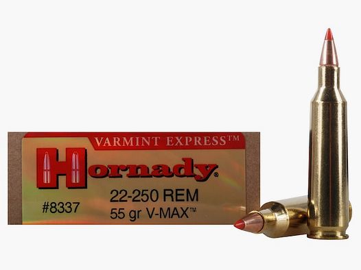 Hornady Varmint Express .22-250 Rem. 55GR V-Max 20 cartuchos