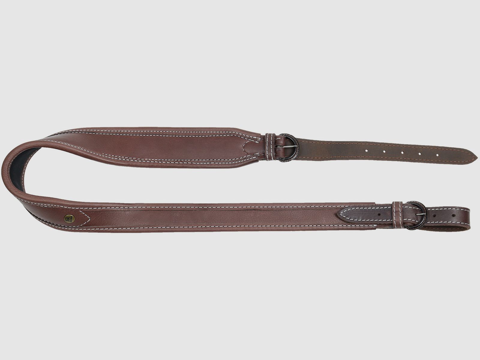 AKAH rifle sling olive leather with neoprene padding 50 mm