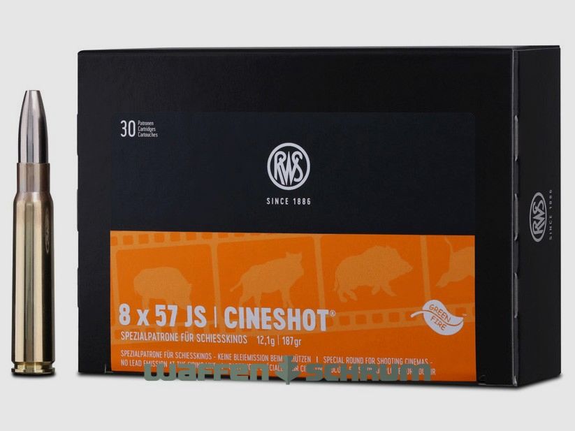 RWS Cineshot 12,1g - 187gr 8x57JS paquete de 30.