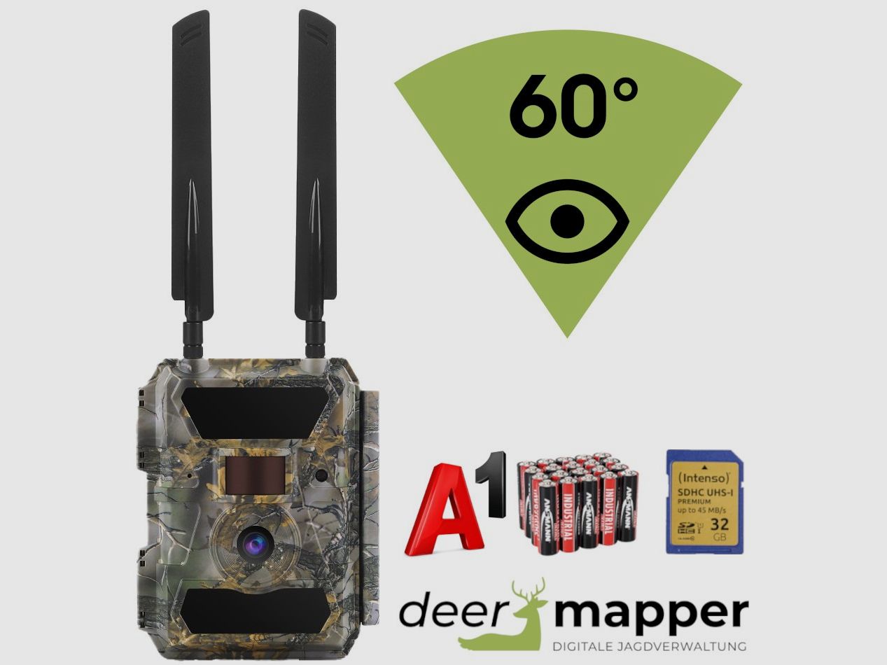 Wildkamera Deermapper HABICHT 4.0 + Moduł solarny SP200
