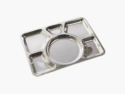 Mil-Tec Mil-Tec Canteen Plate Stainless Steel with 6 Compartments