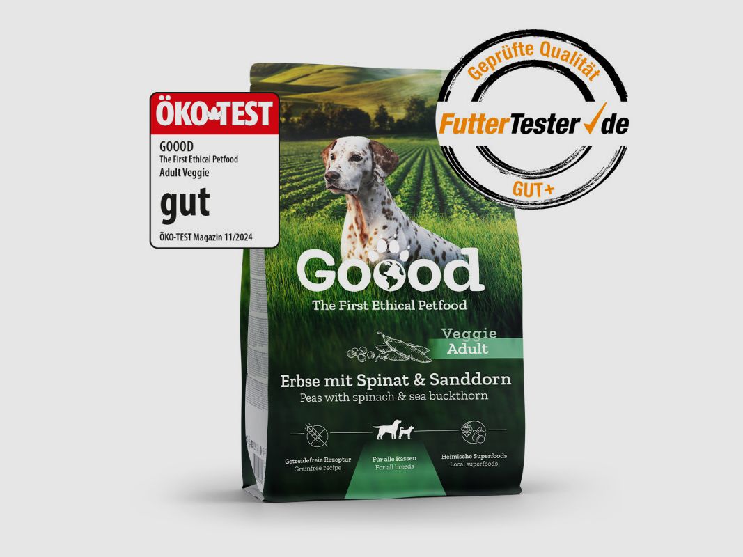 Goood Hundetrockenfutter Veggie-Erbse mit Spinat & Sanddorn 10 Kg