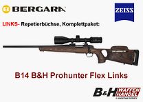 Bergara B14 B&H Prohunter Flex SINISTRO calcio a pistola incluso Zeiss V6 2,5-15x56 montato / Opzionale: Brenner silenziatore