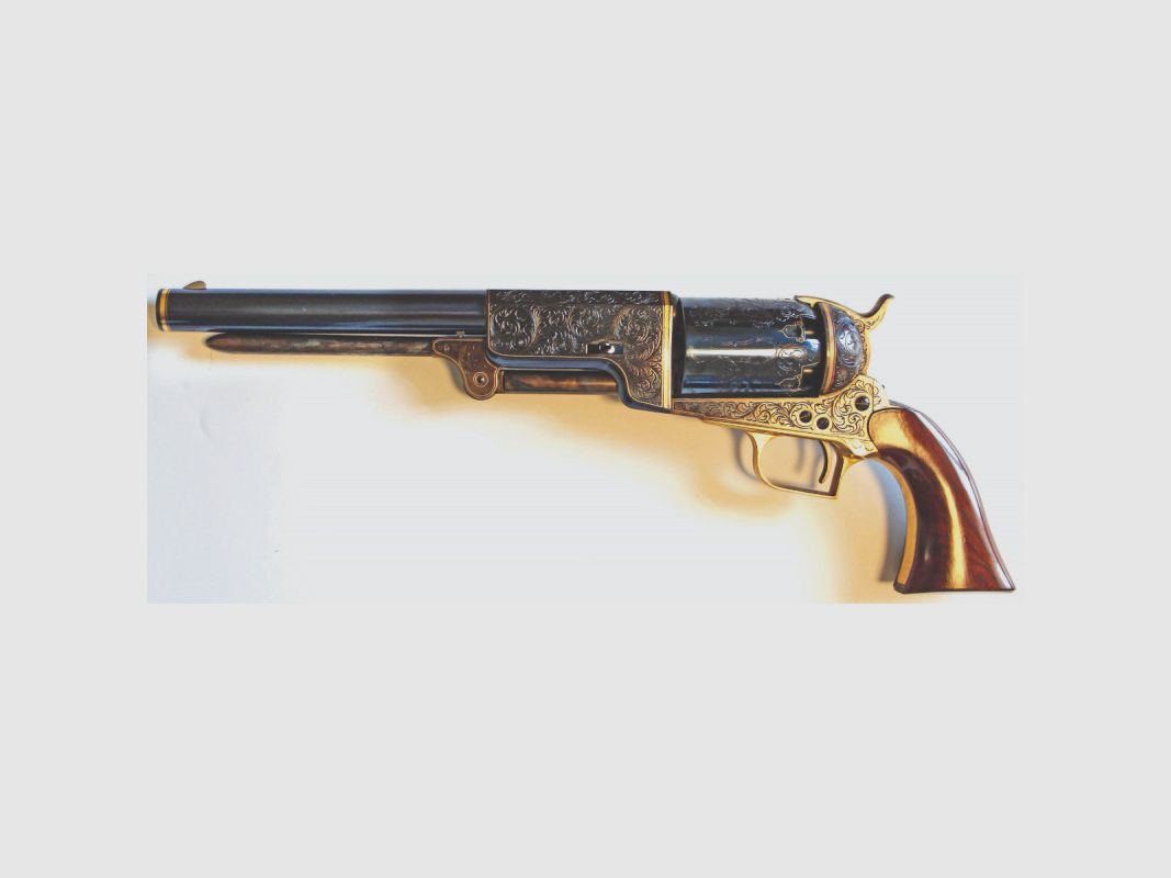 UBERTI 1847 WALKER 44 9" CONICAL-CYLINDER-BLUE BLACK POWDER REVOLVER, image 1 of 3