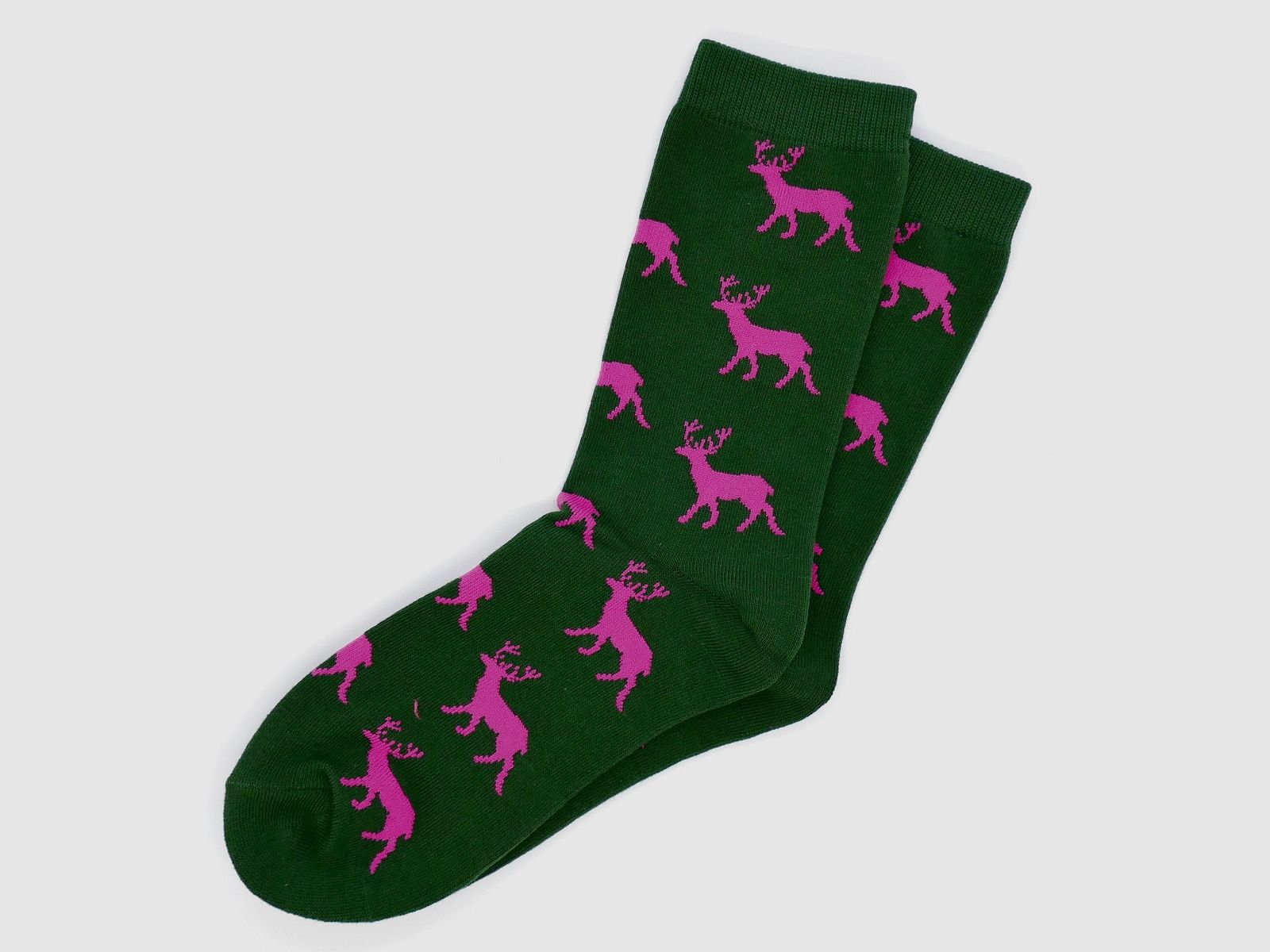Krawattendackel Socken grün Hirsch pink Größe 36-40 Damenstrümpfe, Bild 2 von 2
