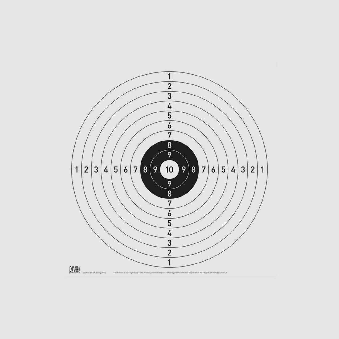 DJV-Jagdscheibe (10er-Ringscheibe, 50m)