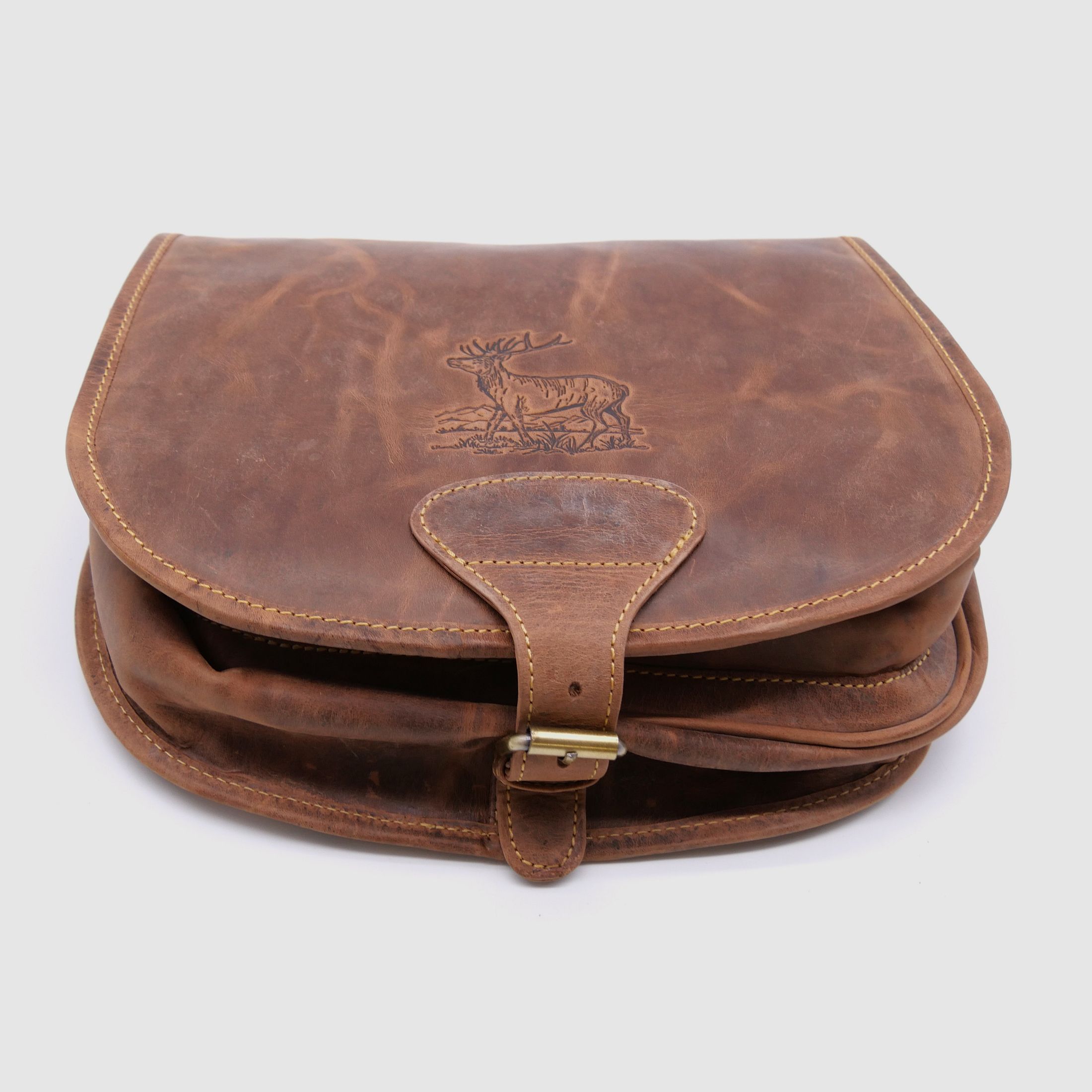 Greenburry Leder Jagdtasche Tragetasche Hunting Bag braun 1638-STAG3-25