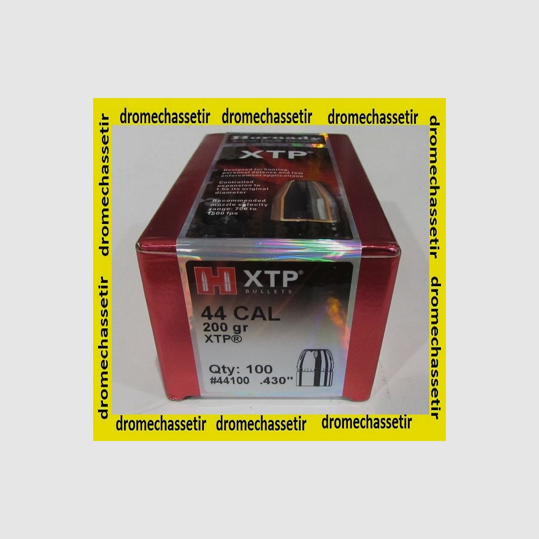 Zestaw 100 pocisków Hornady XTP z otwartą końcówką, kal. 44, waga 200 gr.