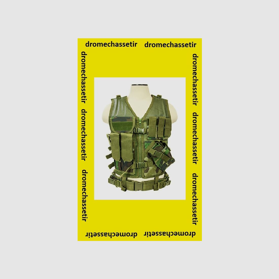 Tactisch vest met holster en zakken, maat L (Camo CE)